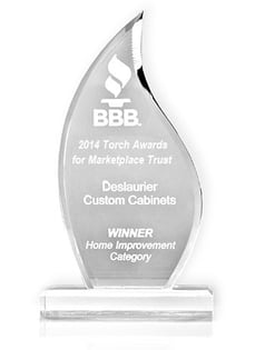 Deslaurier's BBB Torch Award trophy.