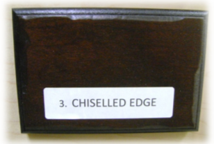 chiseled edge distressing element