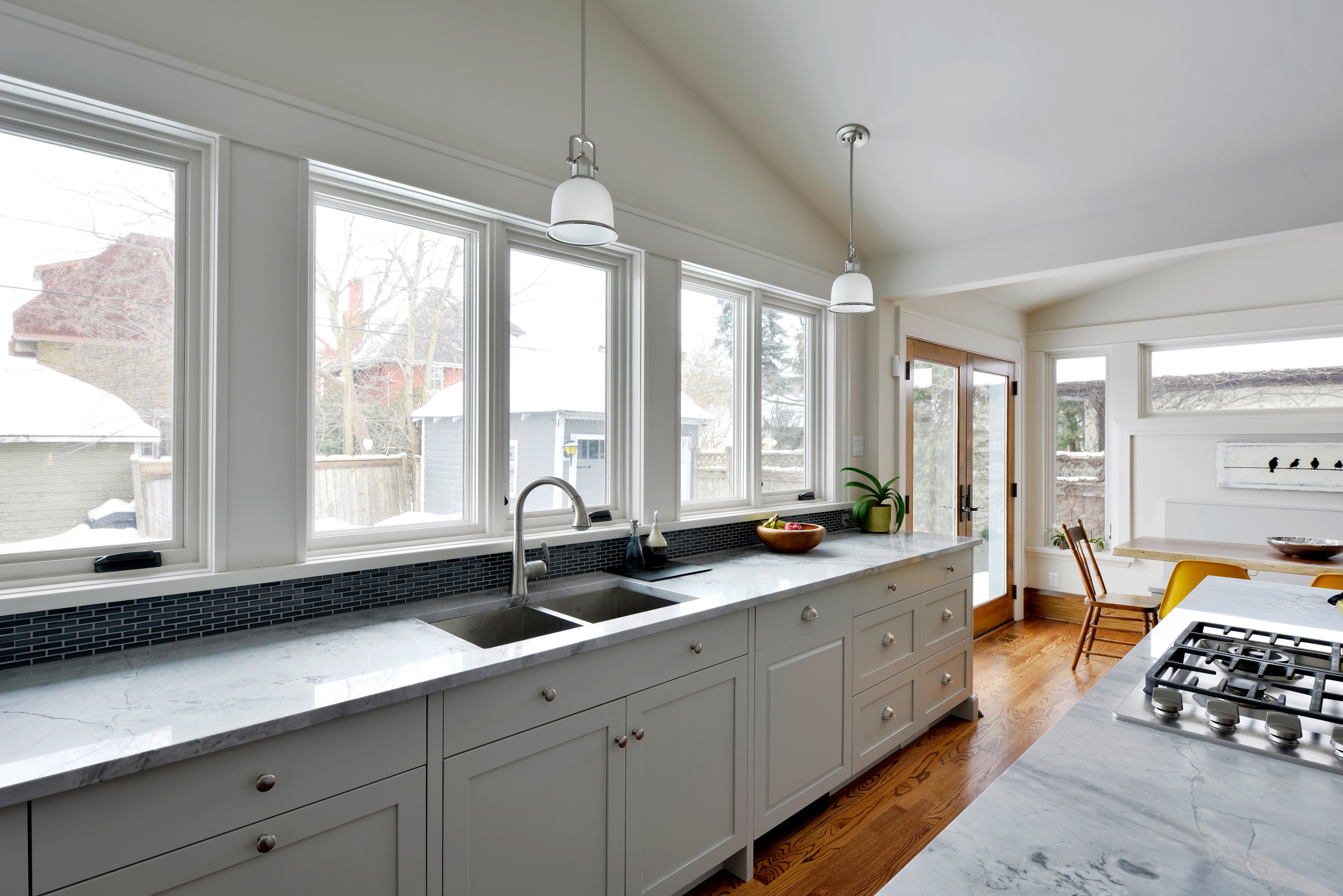 A 4-inch kitchen backsplash