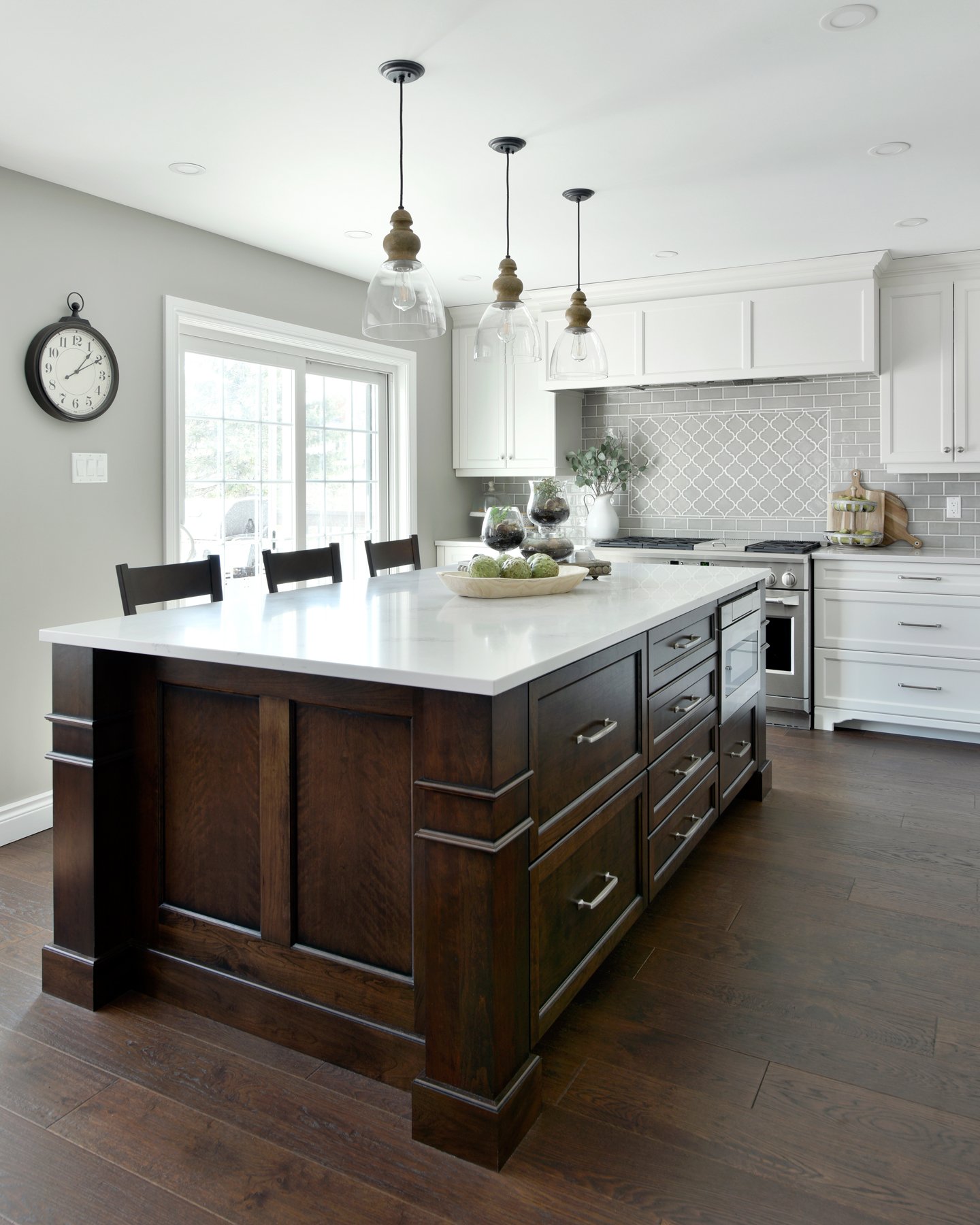 A custom kitchen island.