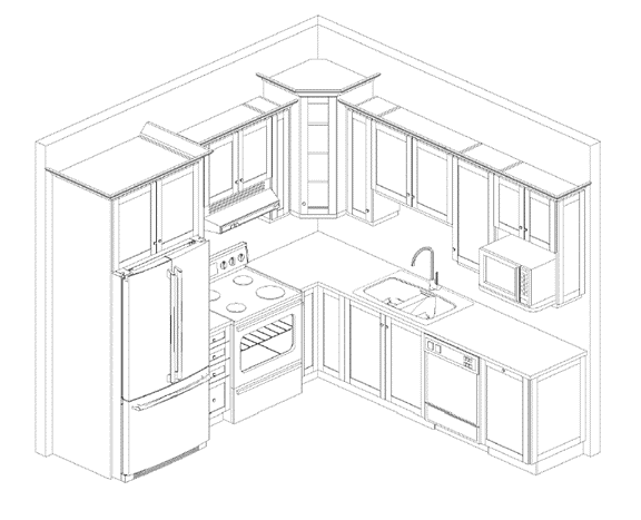 A 10 x 10 kitchen at Deslaurier with premium design selections.