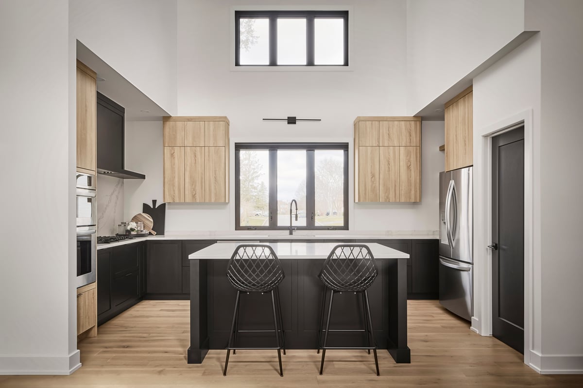 Kitchen using Melamine cabinets
