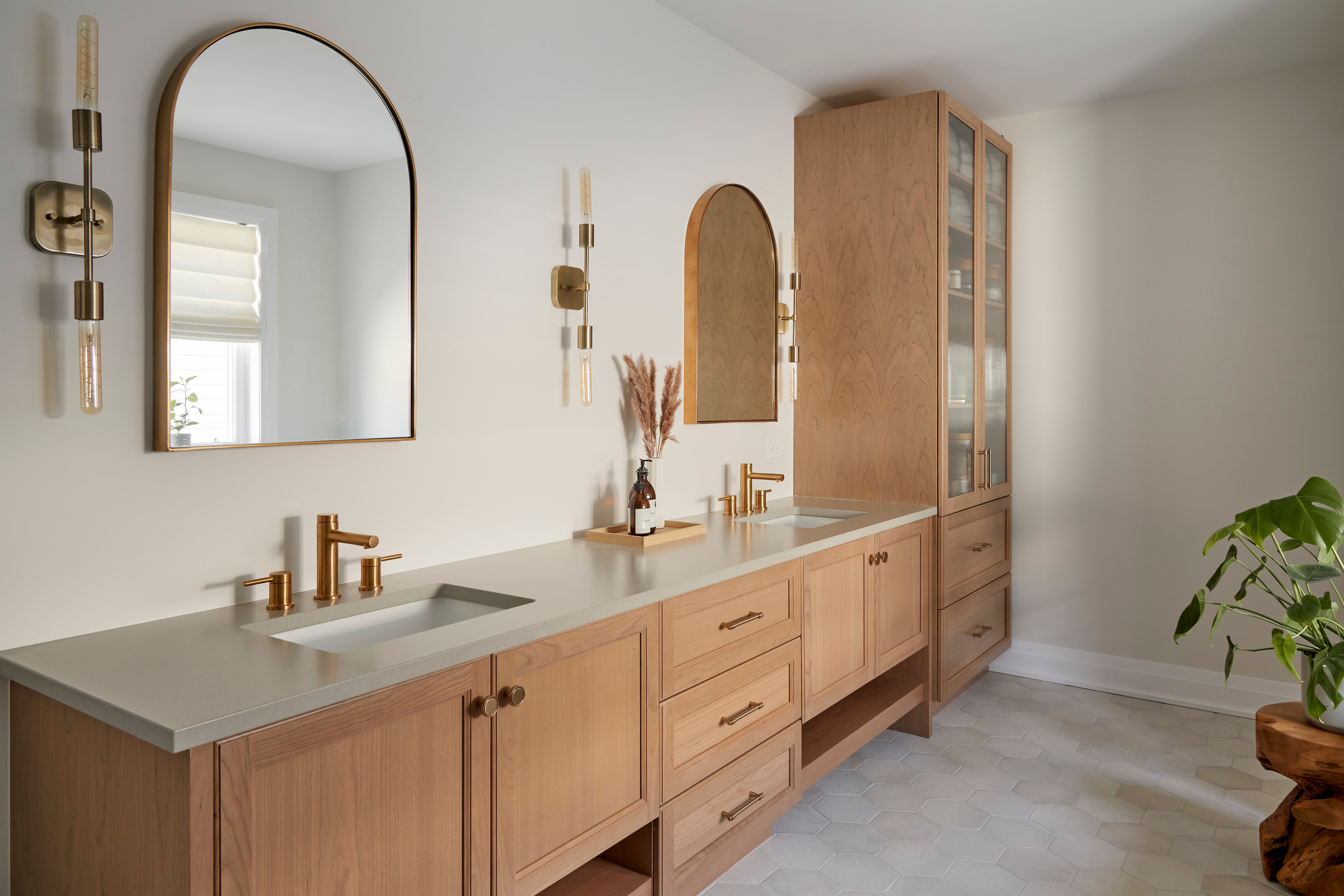 Oak cabinets in Bathroom