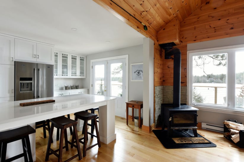 A kitchen design featuring shiplap.